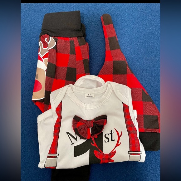 Pajama Set - My 1st Christmas 3 Piece Pajama Set. Size 0-3 Months. NWOT - Picture 4 of 4